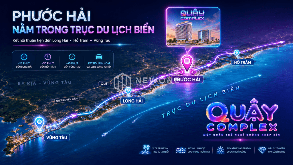 Quậy Complex Phước Hải - Tiềm năng dự án ven biển đáng chú ý tại phía Đông TP.HCM 2 Kết nối Phước Hải Long Hải Hồ Tràm Vũng Tàu