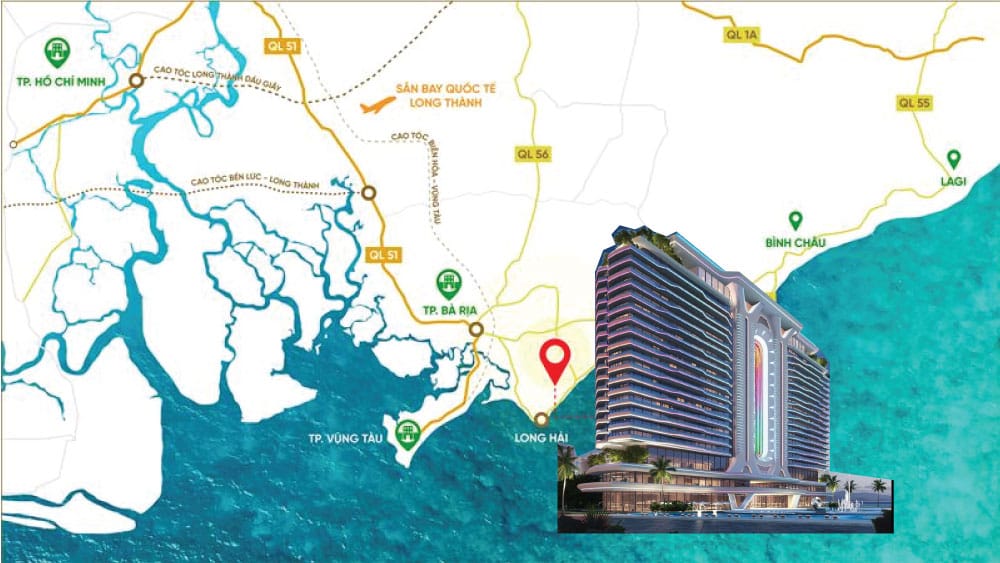 Quậy Complex Phước Hải – Dự án ven biển đáng chú ý sắp triển khai trở lại 2 Vị trí Quậy Complex Phước Hải kết nối khu vực ven biển Bà Rịa Vũng Tàu cũ